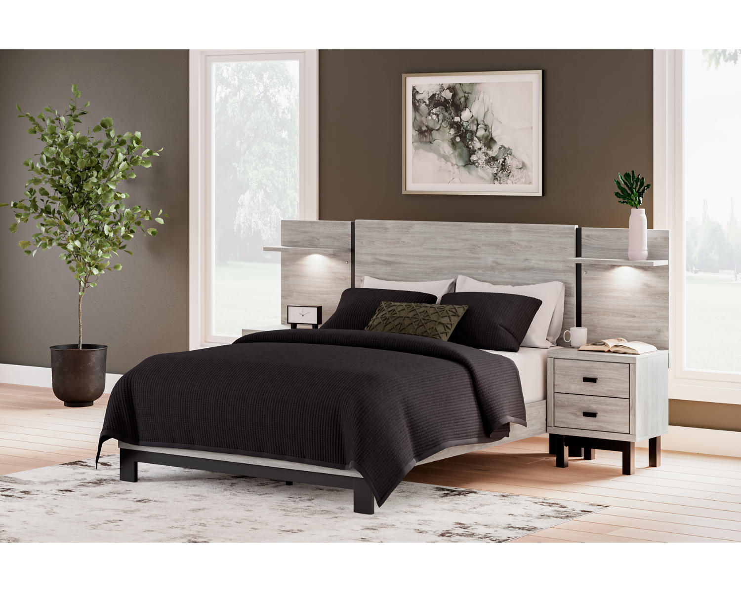 Vessalli Queen Panel Bed with Extensions