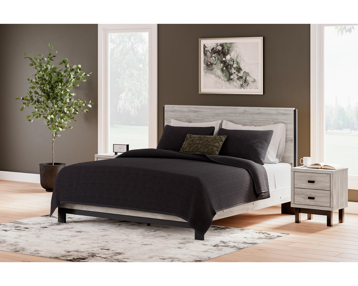 Vessalli King Panel Bed, Dresser and Mirror