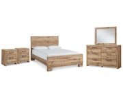 Hyanna Queen Panel Bed with Dresser, Mirror and 1 Nightstand