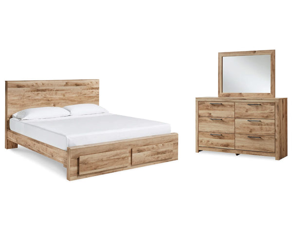 Cama Queen Hyanna con almacenamiento, tocador y espejo