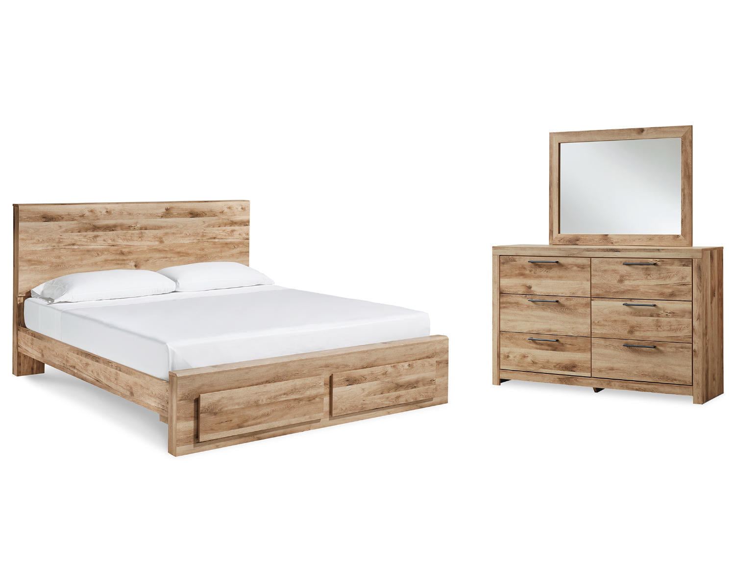Hyanna Queen Panel Storage Bed, Dresser and Mirror