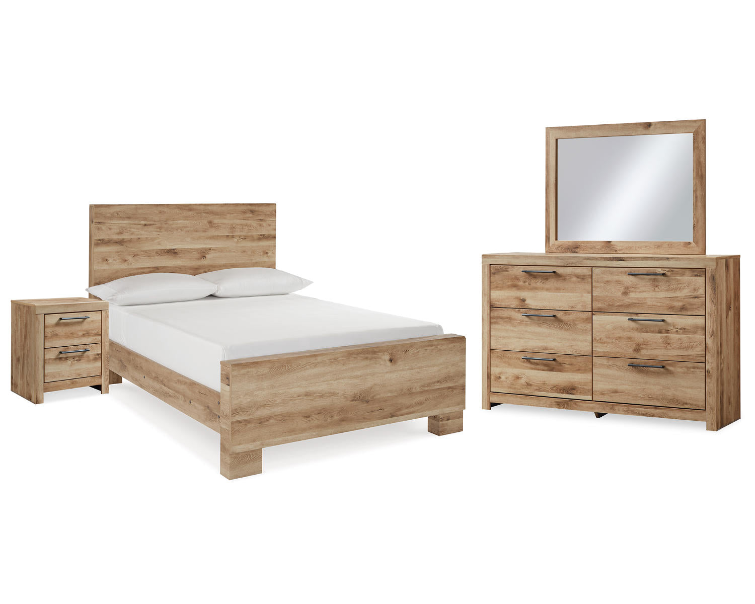 Hyanna Full Panel Bed, Dresser, Mirror and Nightstand