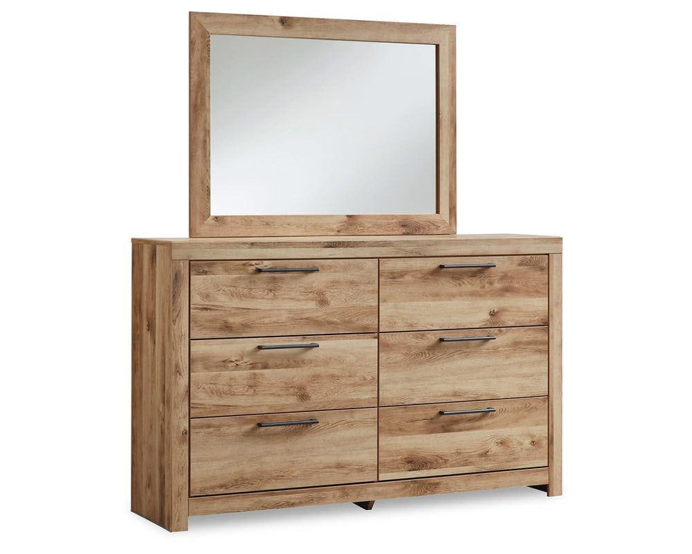 Cama Hyanna con paneles completos, tocador y espejo