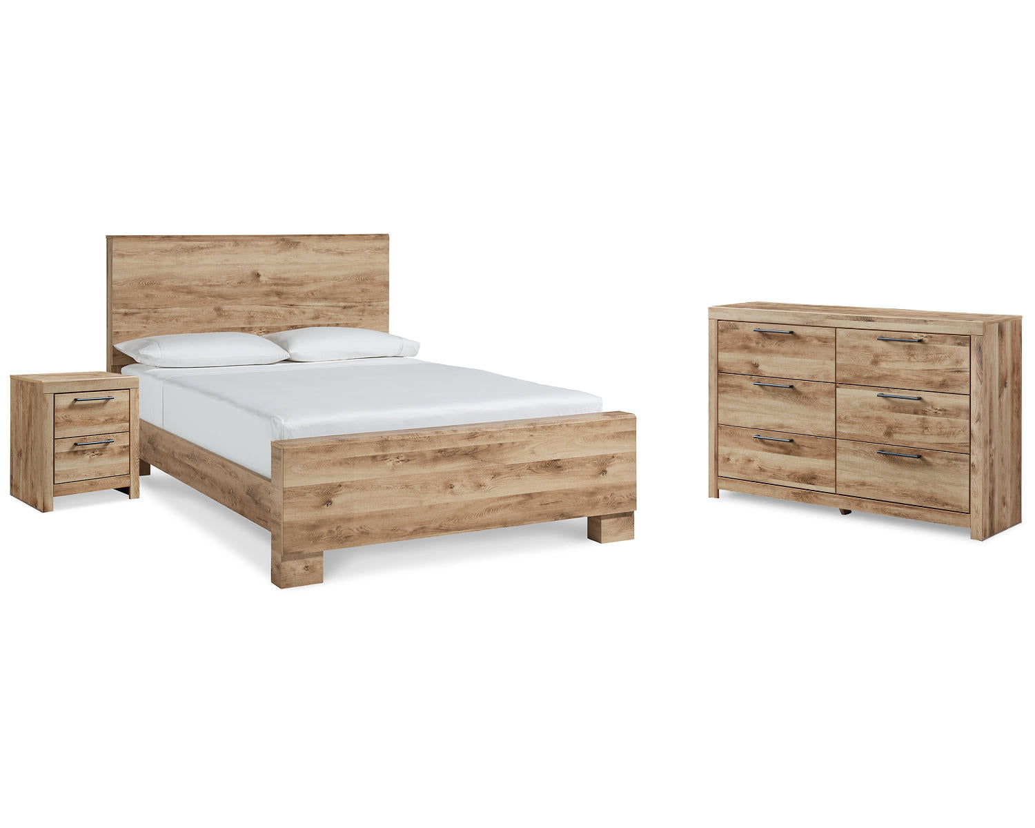 Hyanna Queen Panel Bed, Dresser, and Nightstand