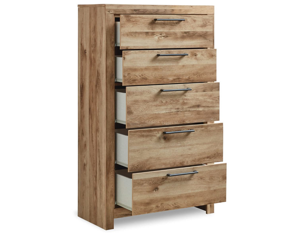 Cama y cómoda con almacenamiento y panel tamaño queen Hyanna