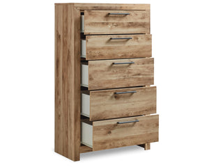 Cama y cómoda con almacenamiento y panel tamaño queen Hyanna
