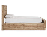 Cama Hyanna Twin con paneles, espacio de almacenamiento en un lado, tocador y espejo