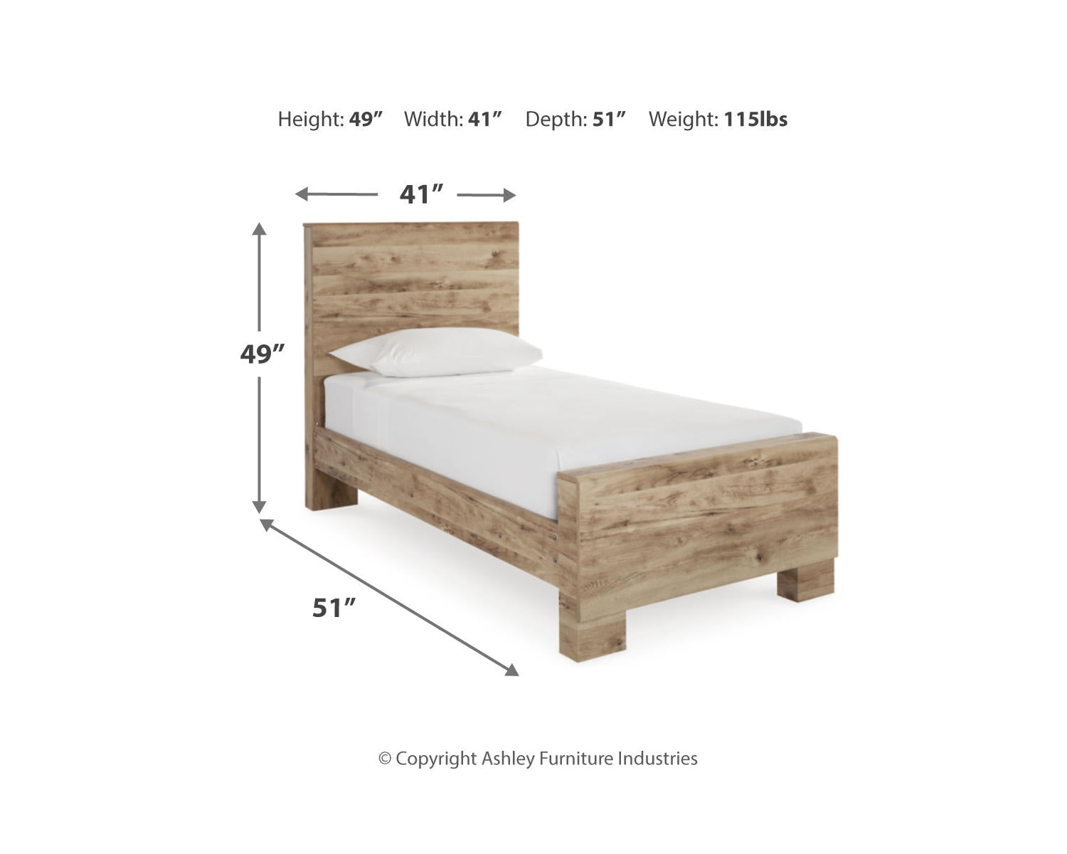Hyanna Twin Panel Bed, Dresser and Mirror