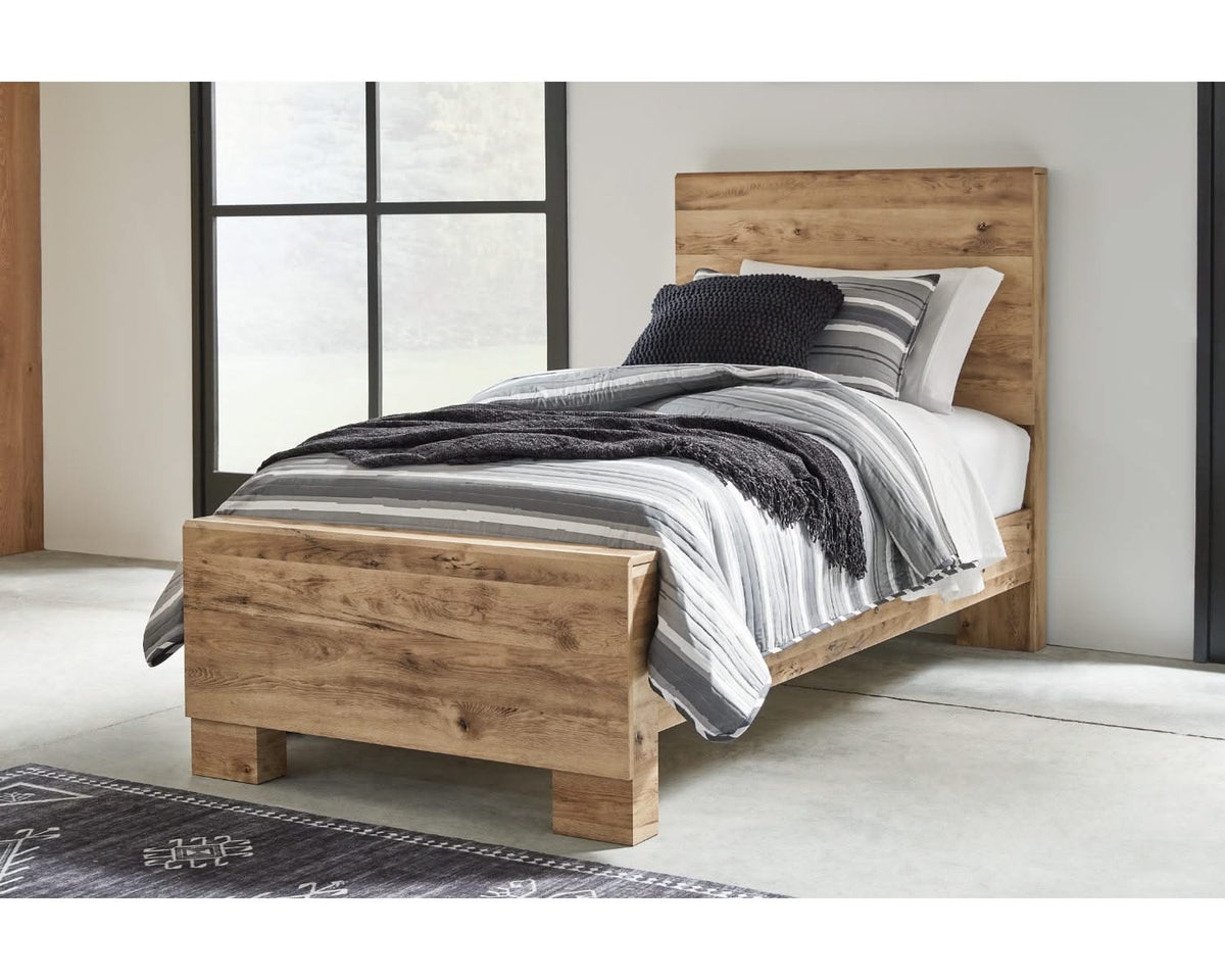 Hyanna Twin Panel Bed, Dresser and Mirror