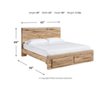 Cama y cómoda con almacenamiento y panel tamaño queen Hyanna