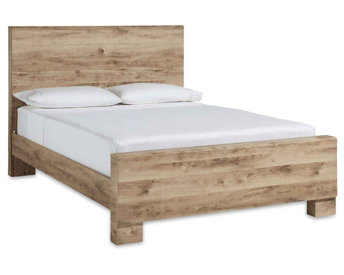 Cama Hyanna King con paneles, tocador, espejo y dos mesitas de noche