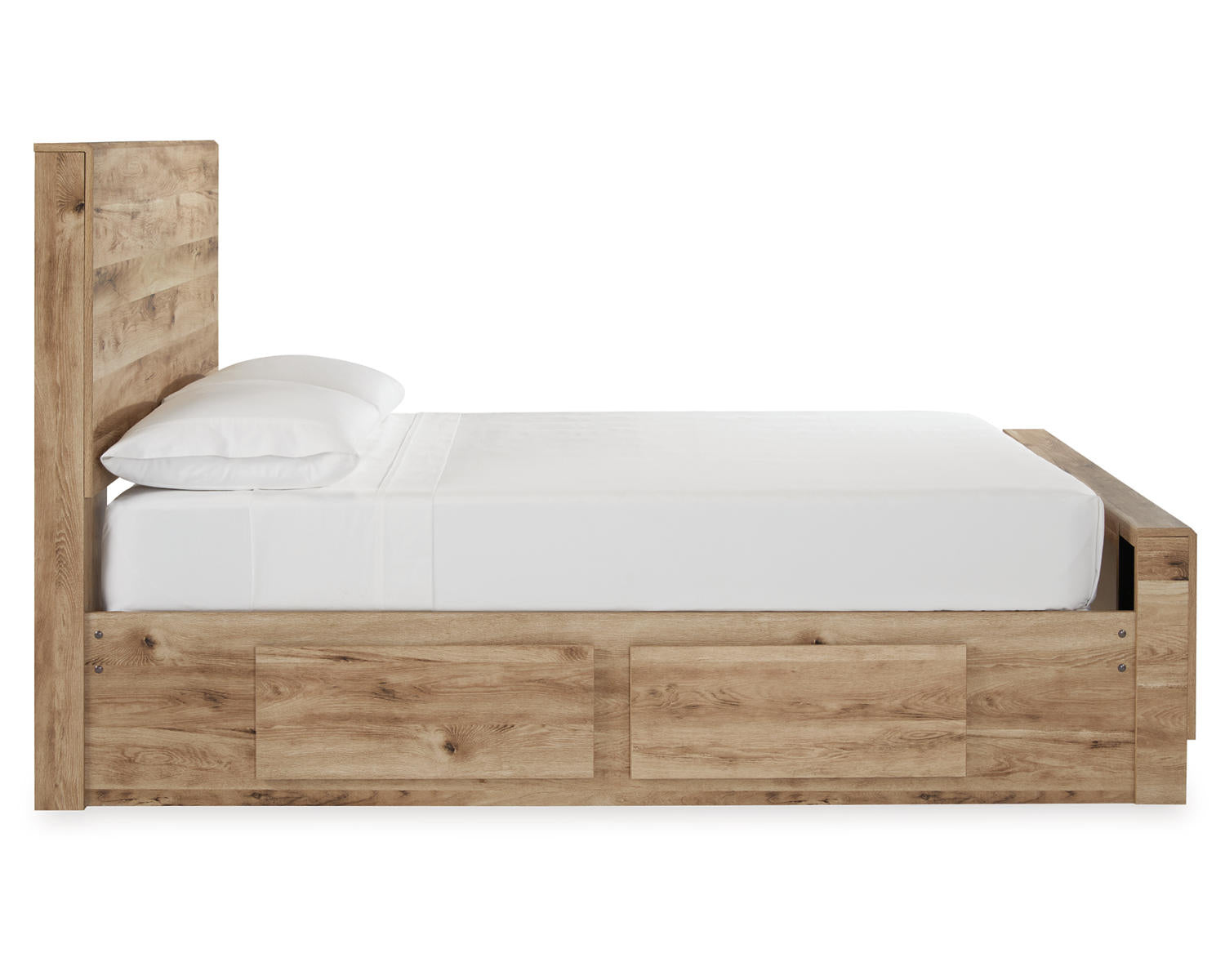 Hyanna Full Panel Bed with 2 Side Storage, Dresser and Mirror