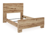 Cama Hyanna con paneles completos, tocador y espejo