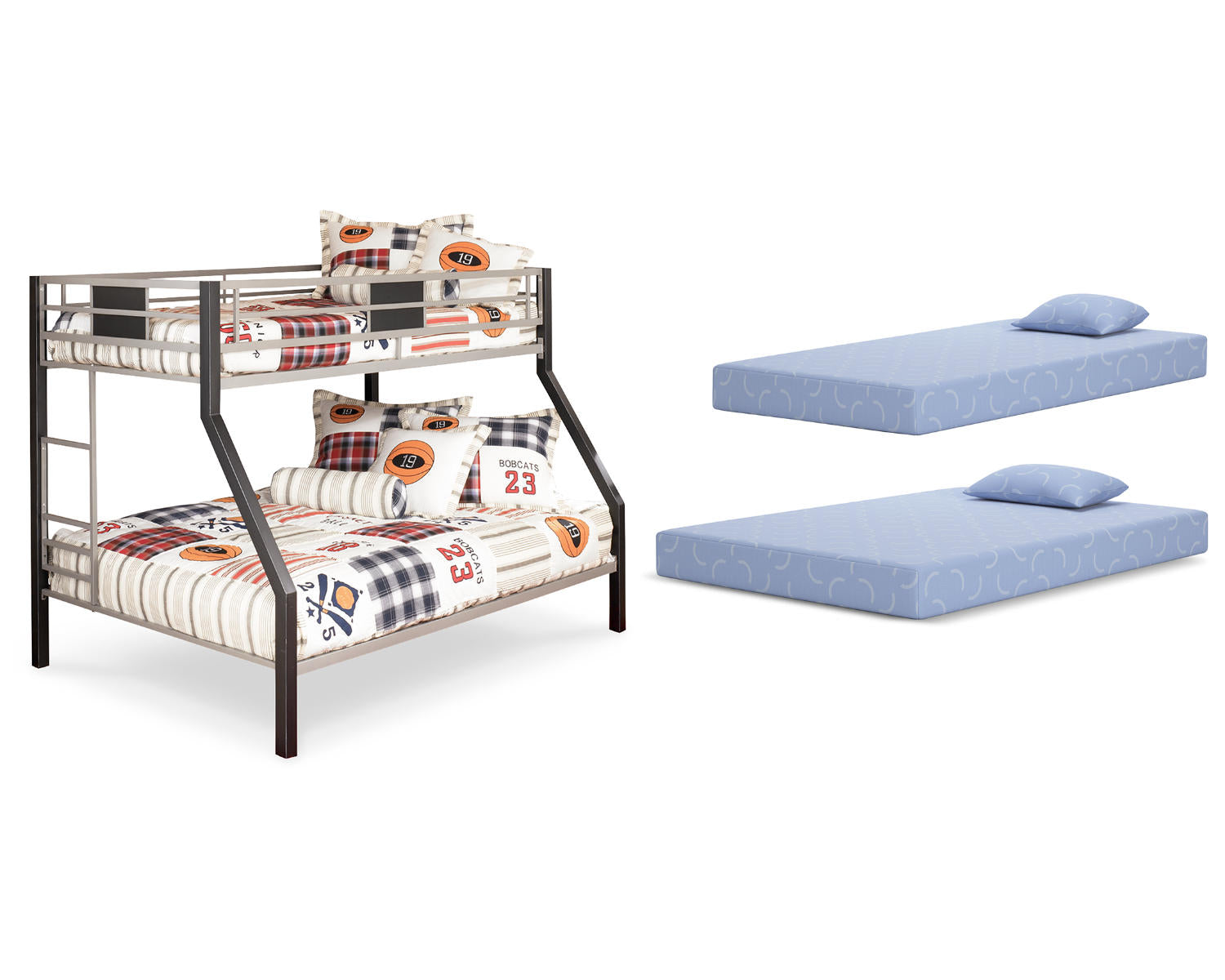 Dinsmore Twin over Full Bunk Bed with Mattresses