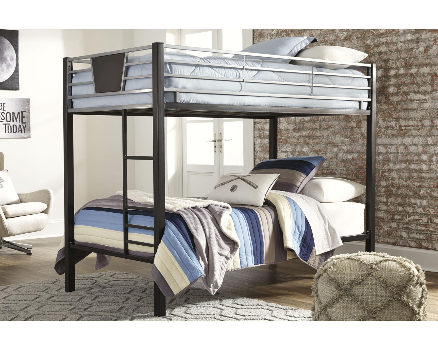 Dinsmore Twin over Twin Bunk Bed with 2 Mattresses