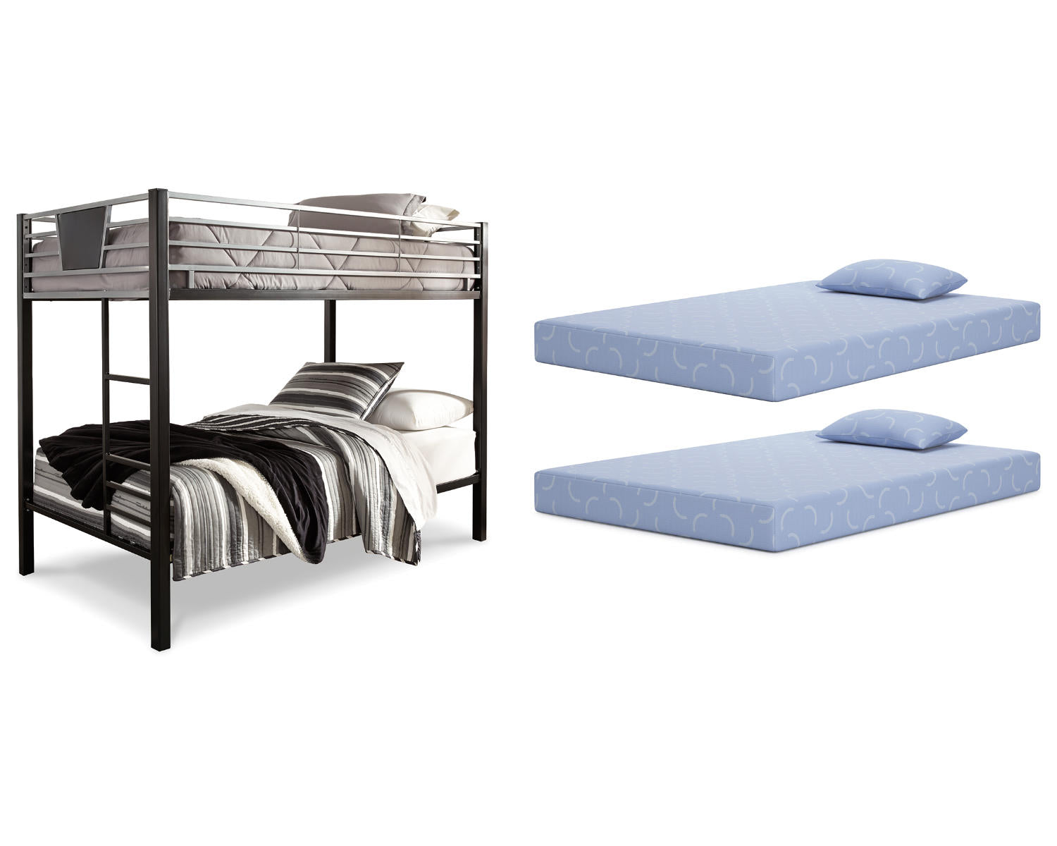 Dinsmore Twin over Twin Bunk Bed with Mattresses
