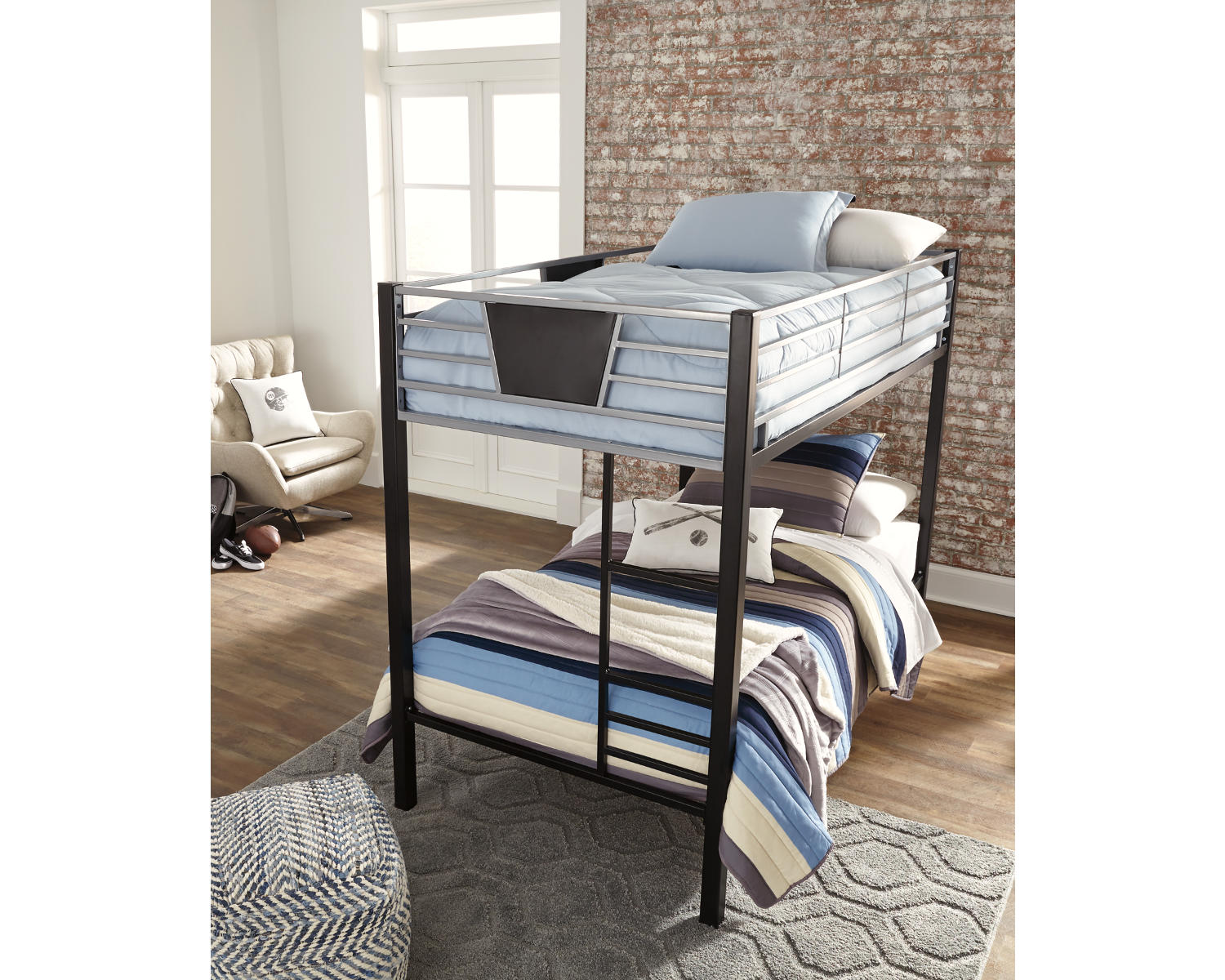 Dinsmore Twin over Twin Bunk Bed with Mattresses
