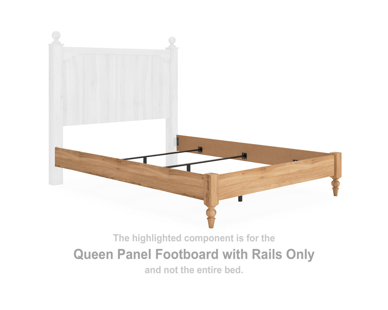 Aleaport Queen Panel Footboard with Rails