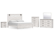 Gerridan King Panel Bed, Dresser, Mirror, Chest, and Nightstand
