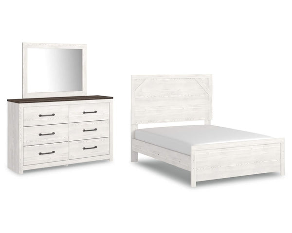 Cama Gerridan con paneles completos, tocador y espejo
