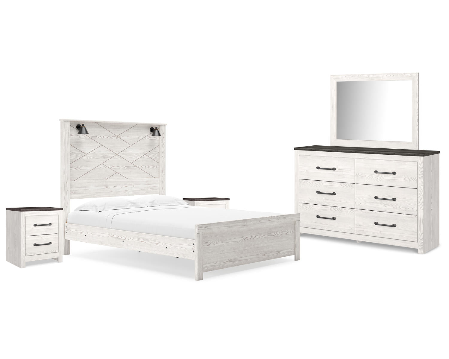 Gerridan Queen Panel Bed, Dresser, Mirror, and 2 Nightstands