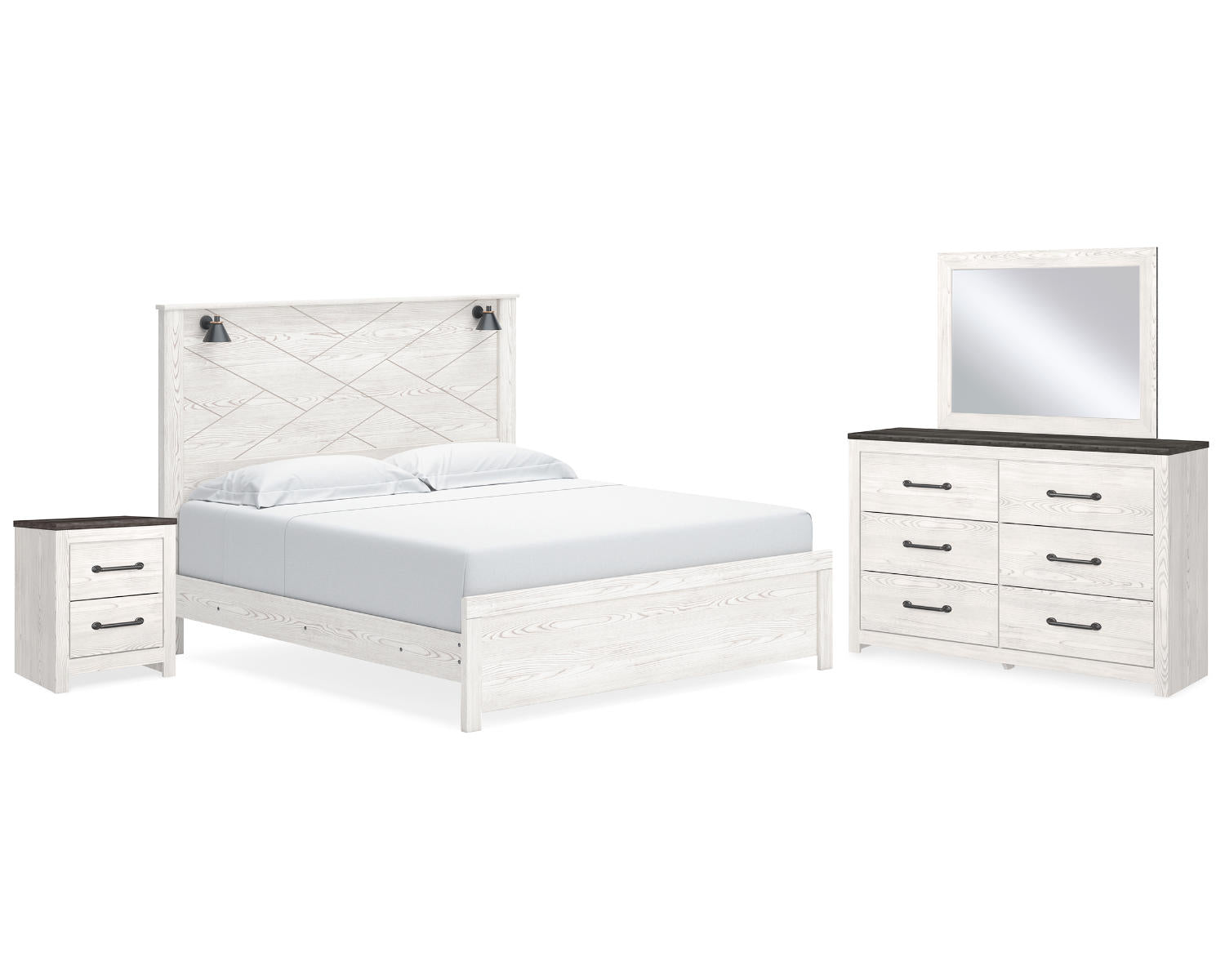 Gerridan King Panel Bed, Dresser, Mirror and Nightstand