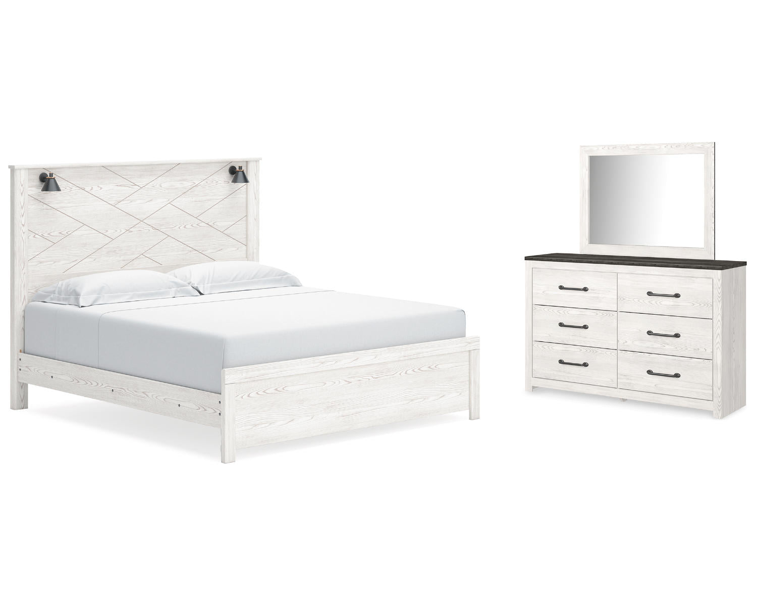 Gerridan King Panel Bed, Dresser and Mirror