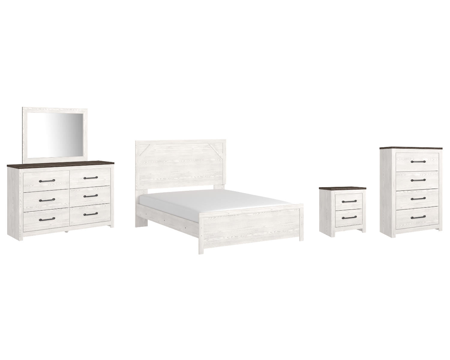 Gerridan Queen Panel Bed with Dresser and Mirror, Chest and Nightstand
