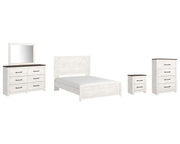 Gerridan Queen Panel Bed with Dresser and Mirror, Chest and Nightstand