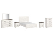 Gerridan Queen Panel Bed with Dresser and Mirror, Chest and 2 Nightstands