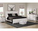 Gerridan King Panel Bed with Mirrored Dresser and Nightstand