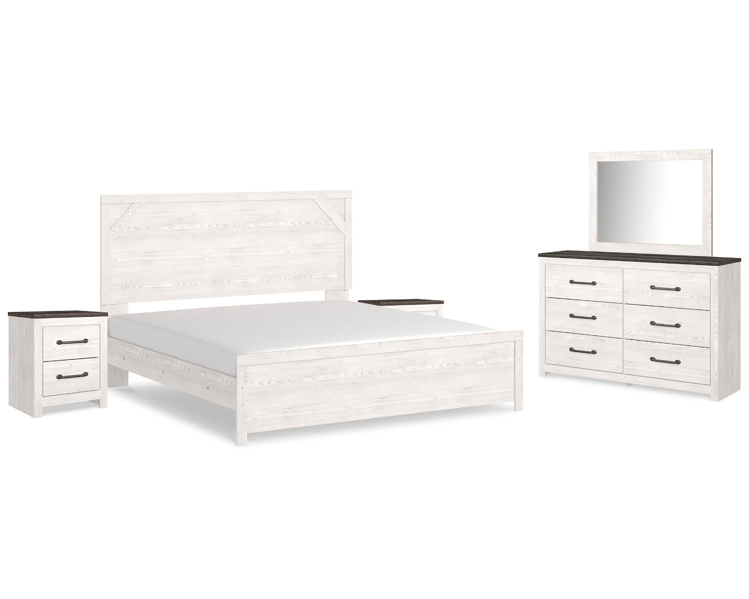 Gerridan King Panel Bed, Dresser, Mirror and 2 Nightstands