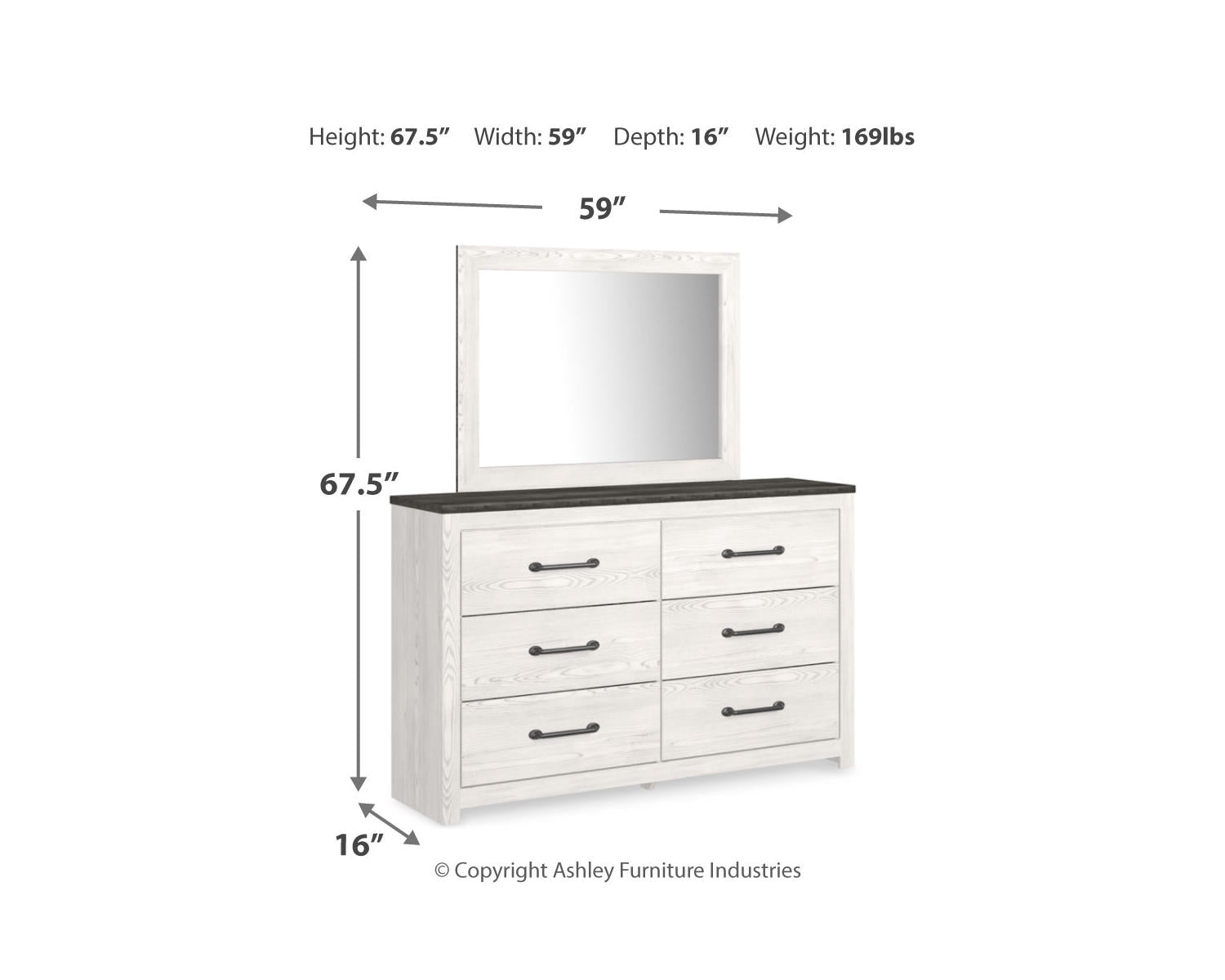 Gerridan King Panel Bed, Dresser and Mirror