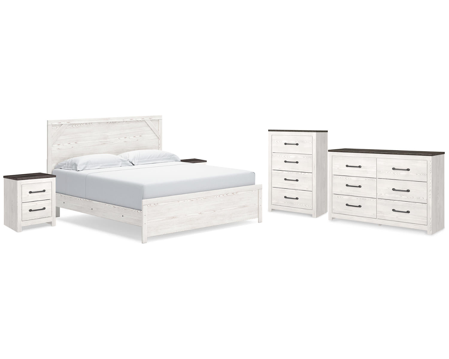Gerridan King Panel Bed, Dresser, Chest and 2 Nightstands
