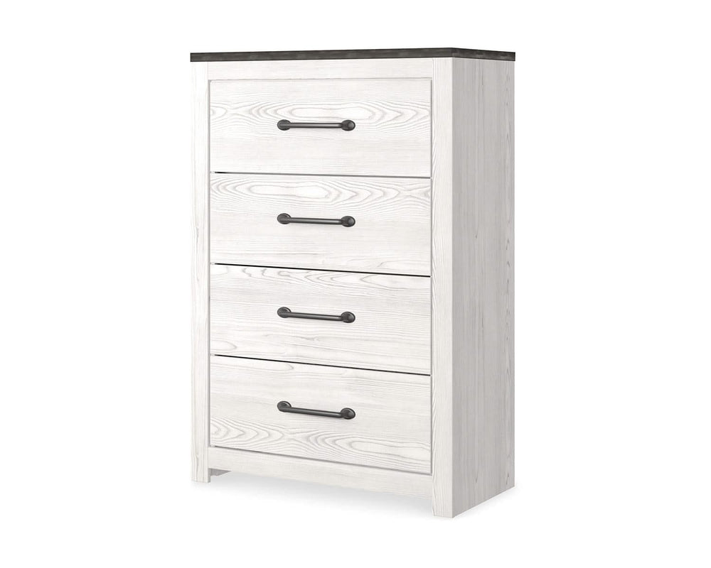 Gerridan King Panel Bed, Dresser, Mirror, Chest, and Nightstand