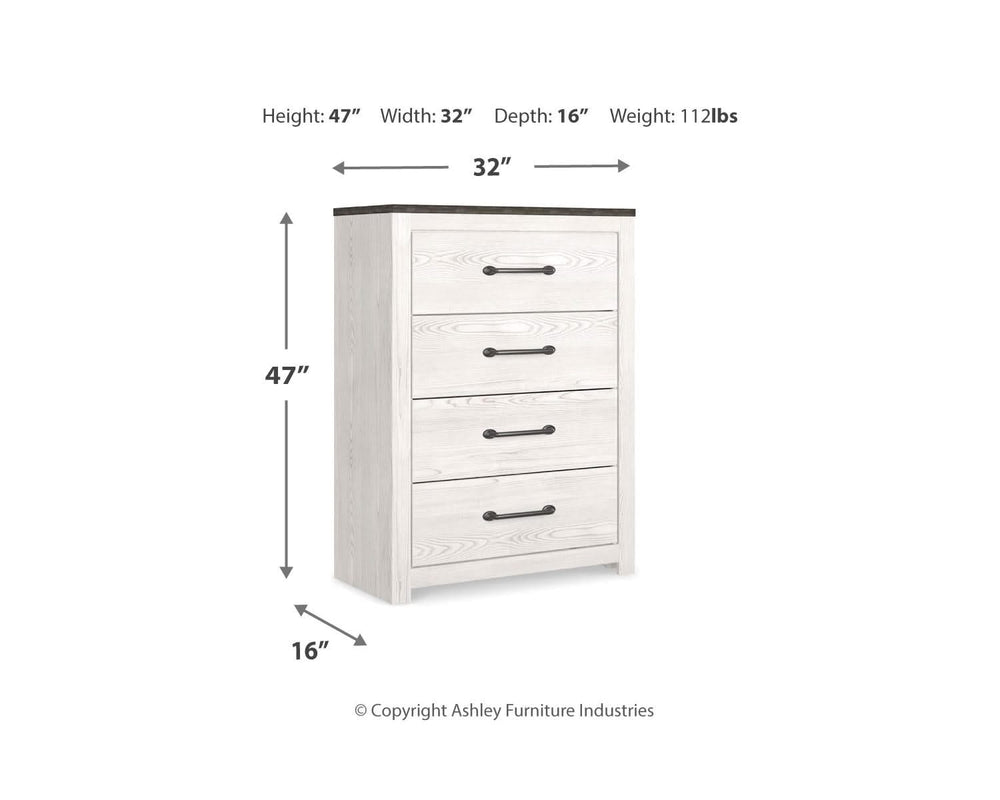 Gerridan King Panel Bed, Chest and 2 Nightstands
