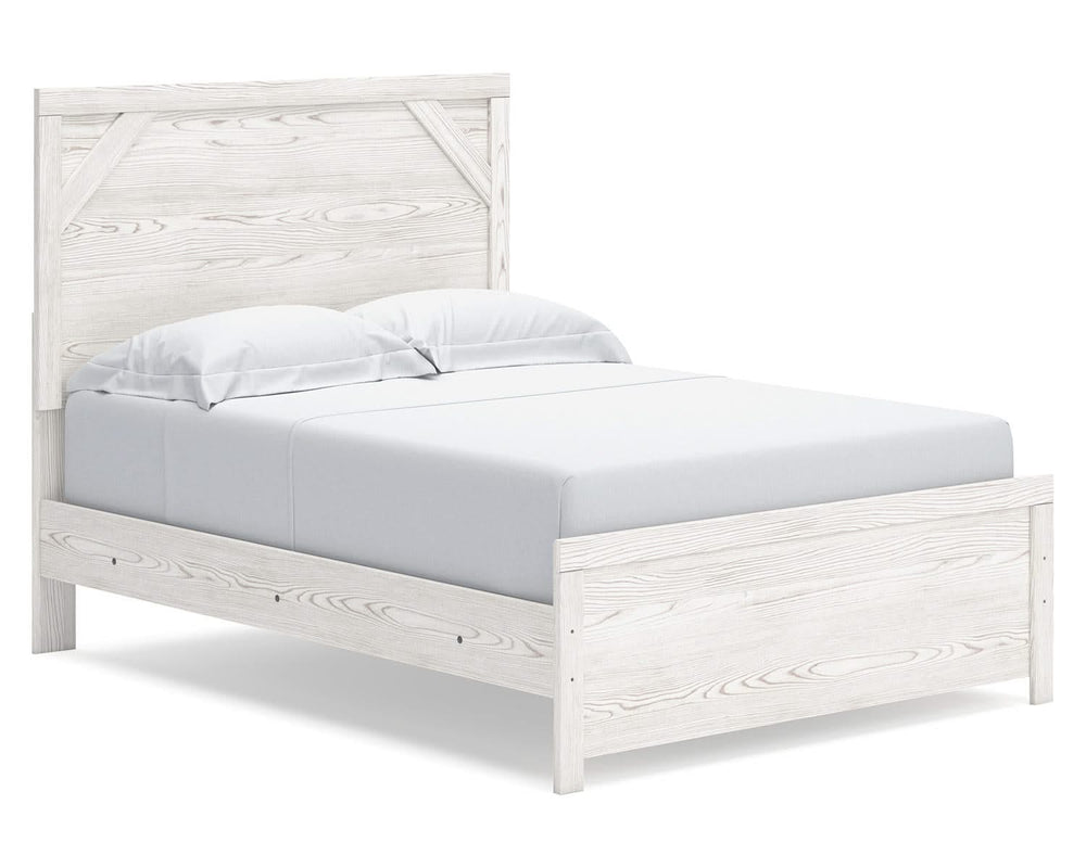 Cama Gerridan con paneles completos, tocador, espejo y mesita de noche