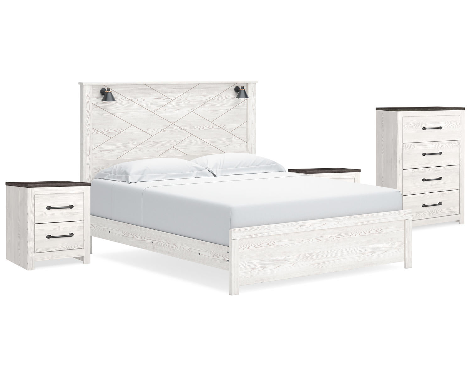 Gerridan King Panel Bed, Chest and 2 Nightstands