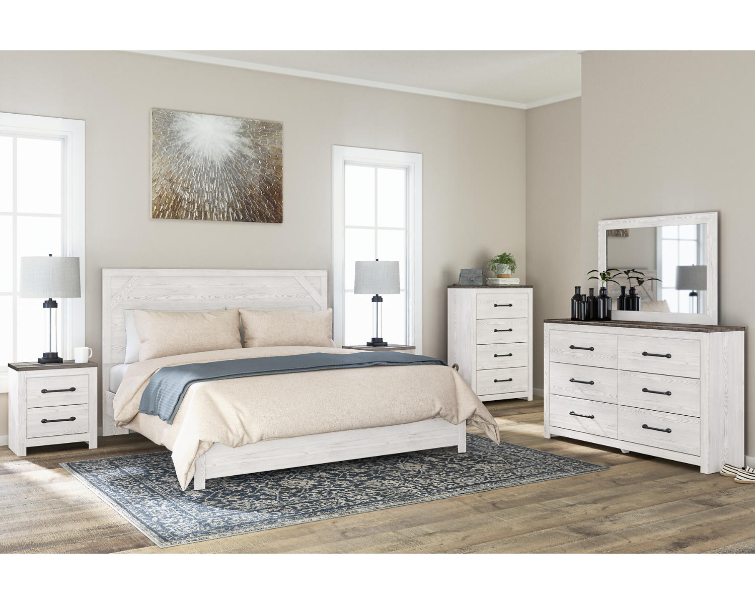 Gerridan King Panel Bed, Dresser and Mirror