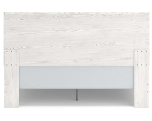 Cama King con paneles, cómoda y mesita de noche Gerridan