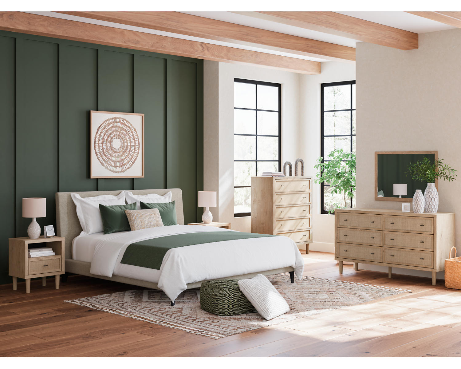 Cielden California King Upholstered Bed with Roll Slats