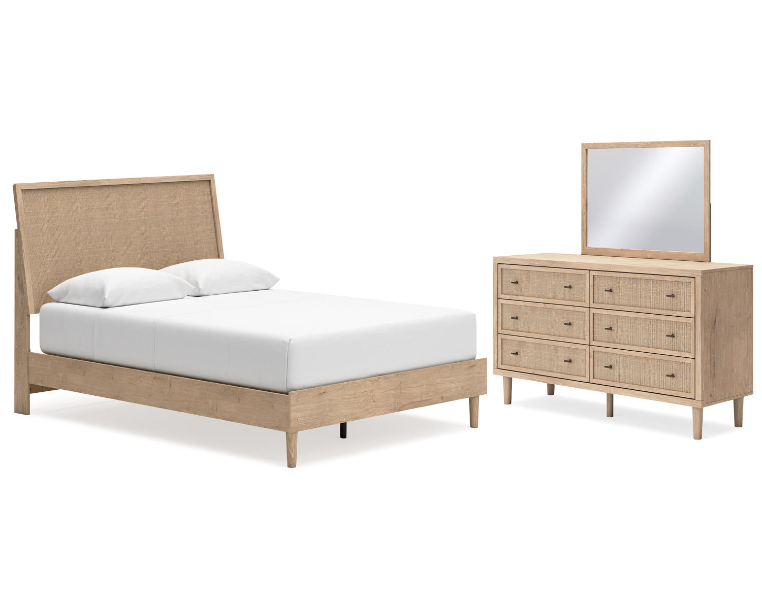 Cielden Queen Panel Bed, Dresser and Mirror