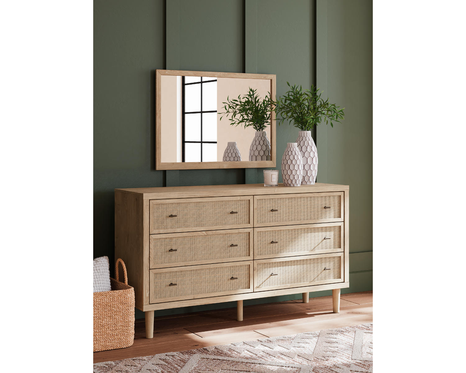 Cielden Queen Panel Bed, Dresser, Mirror and Nightstand