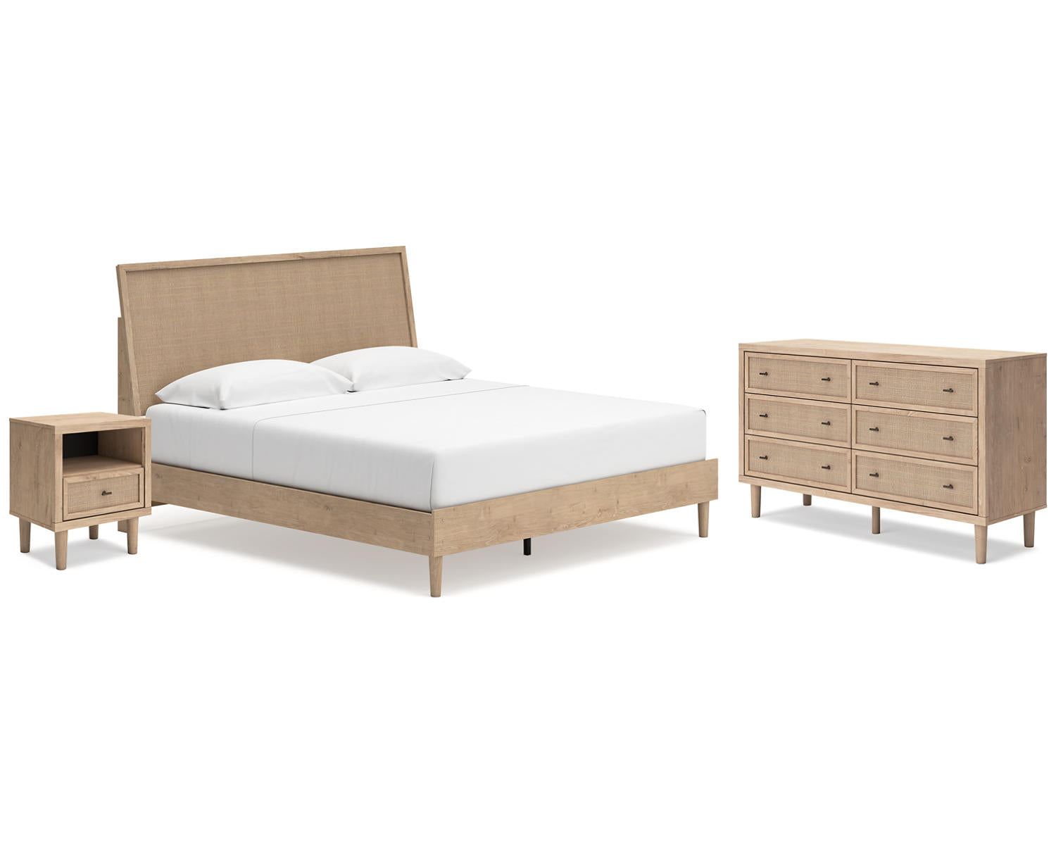 Cielden King Panel Bed, Dresser and Nightstand
