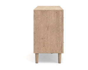 Cama Queen con paneles, cómoda y mesita de noche Cielden
