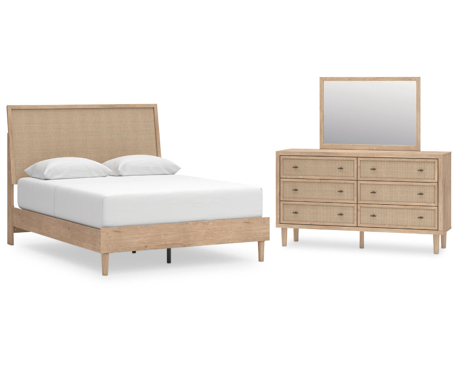 Cielden Queen Panel Bed, Dresser and Mirror