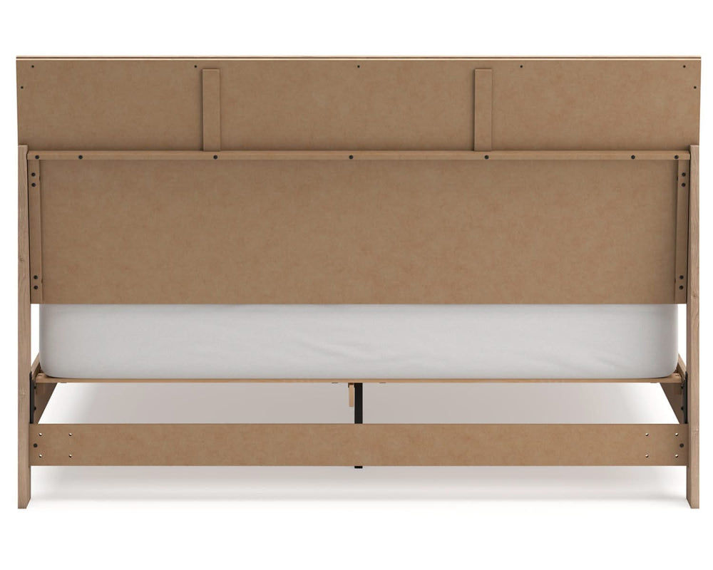 Cama King con paneles, tocador y espejo Cielden