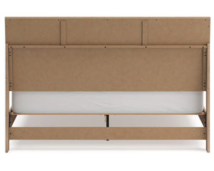 Cama King con paneles, tocador y espejo Cielden