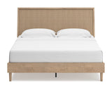 Cama King con paneles, tocador y espejo Cielden