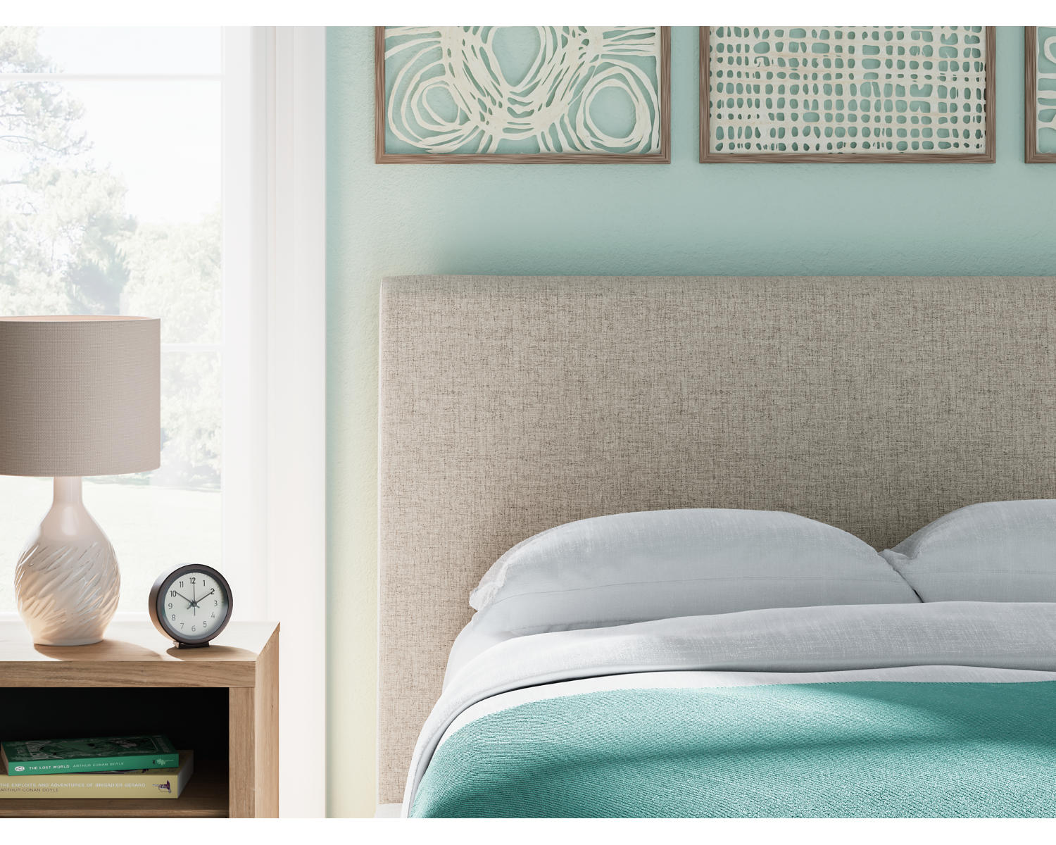 Cielden Full Upholstered Bed with Roll Slats